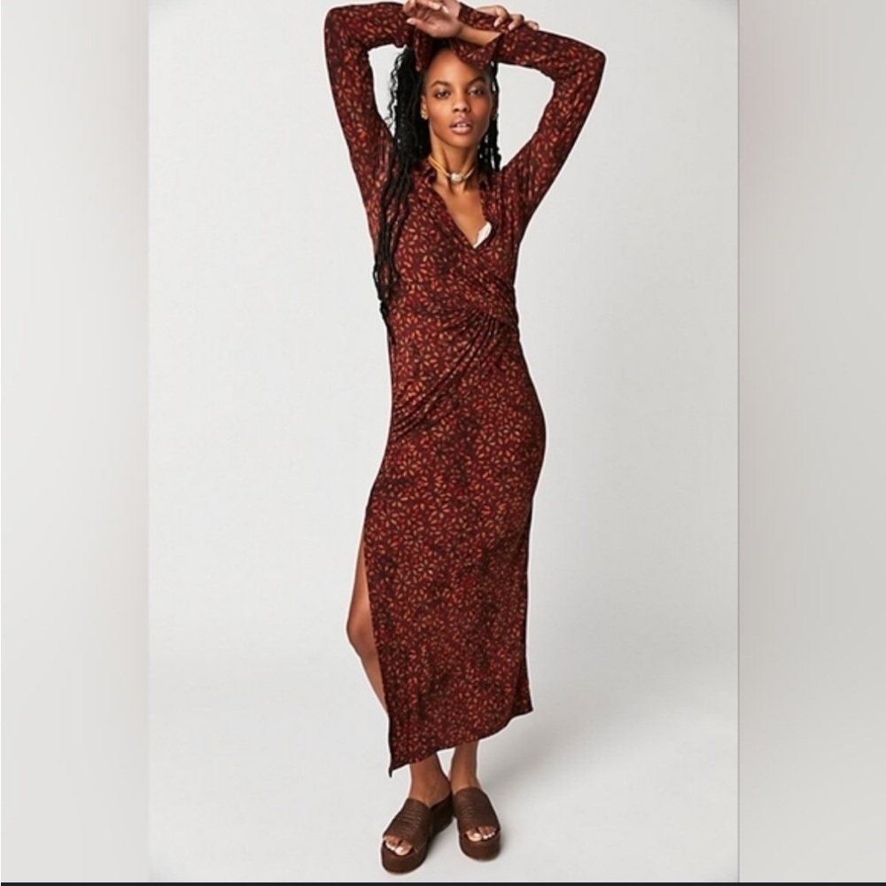Free people Shayla floral long sleeve dress